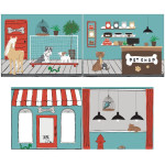 Paris Prix Lit Enfant Toboggan & Tente "Scott Pet Shop" 90x200cm Blanc