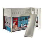 paris prix Lit Enfant Toboggan & Tente "Scott Pet Shop" 90x200cm Blanc