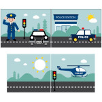 Paris Prix Lit Enfant Toboggan & Tente "Scott Police" 90x200cm Blanc