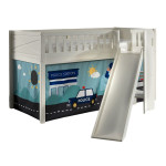 paris prix Lit Enfant Toboggan & Tente "Scott Police" 90x200cm Blanc