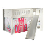 paris prix Lit Enfant Toboggan & Tente "Scott Princesse" 90x200cm Blanc
