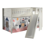 paris prix Lit Enfant Toboggan & Tente "Scott Princesse Sophie" 90x200cm Blanc
