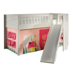 paris prix Lit Enfant Toboggan & Tente "Scott Spring" 90x200cm Blanc