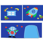 Paris Prix Lit Enfant Toboggan Tente Tunnel & 3 Pochettes "Scott Astro" 90x200cm Blanc