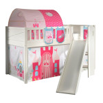 paris prix Lit Enfant Toboggan Tente Tunnel & 3 Pochettes "Scott Princesse" 90x200cm Blanc