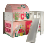 paris prix Lit Enfant Toboggan Tente Tunnel & 3 Pochettes "Scott Spring" 90x200cm Blanc