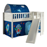 paris prix Lit Enfant Toboggan Tente & Tunnel "Scott Astro" 90x200cm Blanc