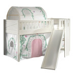 paris prix Lit Enfant Toboggan Tente & Tunnel "Scott Birdy" 90x200cm Blanc
