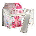 paris prix Lit Enfant Toboggan Tente & Tunnel "Scott Princesse" 90x200cm Blanc