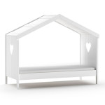 Paris Prix Lit Gigogne Cabane Enfant Ouvert & Barrière "Amori" 90x200cm Blanc