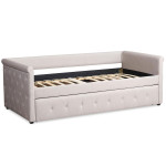 Paris Prix Lit Gigogne Capitonné "Antille" 90x190cm Beige