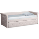 paris prix Lit Gigogne Capitonné "Antille" 90x190cm Beige