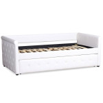 Paris Prix Lit Gigogne Capitonné "Antille" 90x190cm Blanc