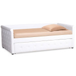 paris prix Lit Gigogne Capitonné "Antille" 90x190cm Blanc