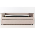 Paris Prix Lit Gigogne Capitonné "Antille" 90x190cm Taupe