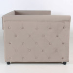 Paris Prix Lit Gigogne Capitonné "Antille" 90x190cm Taupe