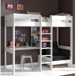 Paris Prix Lit Mezzanine Avec Fauteuil "Pino" 90x200cm Blanc