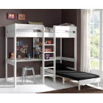 Paris Prix Lit Mezzanine Avec Fauteuil "Pino" 90x200cm Blanc