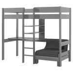 Paris Prix Lit Mezzanine Avec Fauteuil "Pino" 90x200cm Gris