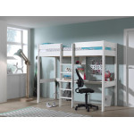 Paris Prix Lit Mezzanine & Bureau Enfant "Pino" 90x200cm Blanc