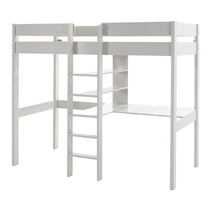 Paris Prix Lit Mezzanine & Bureau Enfant "Pino" 90x200cm Blanc