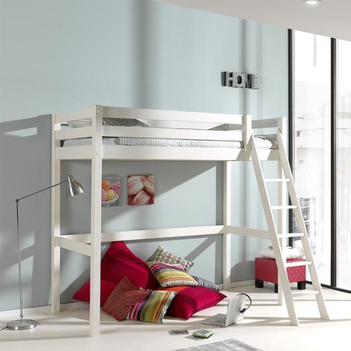 Paris Prix Lit Mezzanine Enfant "Pino" 90x200cm Blanc