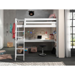 Paris Prix Lit Mezzanine Enfant & Plan De Travail "Pino" 140x200cm Blanc