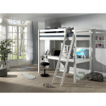 Paris Prix Lit Mezzanine & Plan De Travail "Pino" 90x200cm Blanc