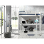 Paris Prix Lit Mezzanine & Plan De Travail "Pino" 90x200cm Blanc