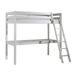 paris prix Lit Mezzanine & Plan de Travail "Pino" 90x200cm Blanc