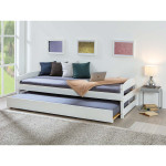 Paris Prix Lit Modulable En Bois "Octar" 90x200cm Blanc