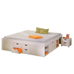 Paris Prix Lit Multi-Rangements "Clark" 180x200cm Blanc