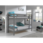 Paris Prix Lit Superposé Enfant Bois "Pino" 90x200cm Gris