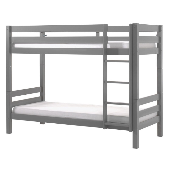 Paris Prix Lit Superposé Enfant Bois "Pino" 90x200cm Gris