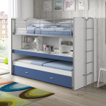 Paris Prix Lit Superposé Enfant "Bonny" 90x200cm Bleu