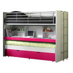 paris prix Lit Superposé Enfant "Bonny" 90x200cm Fuchsia