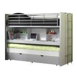 paris prix Lit Superposé Enfant "Bonny" 90x200cm Gris