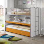 Paris Prix Lit Superposé Enfant "Bonny" 90x200cm Orange