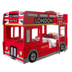 paris prix Lit Superposé Enfant Bus "Londres" 90x200cm Rouge