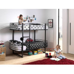 Paris Prix Lit Superposé Enfant "Oscar" 90x200cm Noir