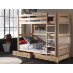 Paris Prix Lit Superposé Haut & 2 Tiroirs De Lit Enfant "Pino" 90x200cm Naturel
