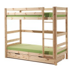 paris prix Lit Superposé Haut & 2 Tiroirs de Lit Enfant "Pino" 90x200cm Naturel