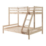 paris prix Lit Superposé Triple "Pino" 140x200cm Naturel