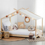 Paris Prix Lit Tente Enfant "Sweet Safari" 90x190cm Naturel