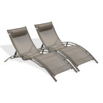 paris prix Lot de 2 Bains de Soleil "Cloé" 170cm Cappuccino
