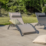 Paris Prix Lot De 2 Bains De Soleil "Cloé" 170cm Gris