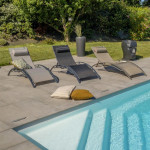 Paris Prix Lot De 2 Bains De Soleil "Cloé" 170cm Noir