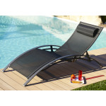 Paris Prix Lot De 2 Bains De Soleil "Cloé" 170cm Noir