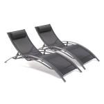 paris prix Lot de 2 Bains de Soleil "Cloé" 170cm Noir