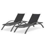 Paris Prix Lot De 2 Bains De Soleil Empilables "Barcelona" 195cm Noir